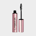 Eyebrow gel and brush on a light gray background